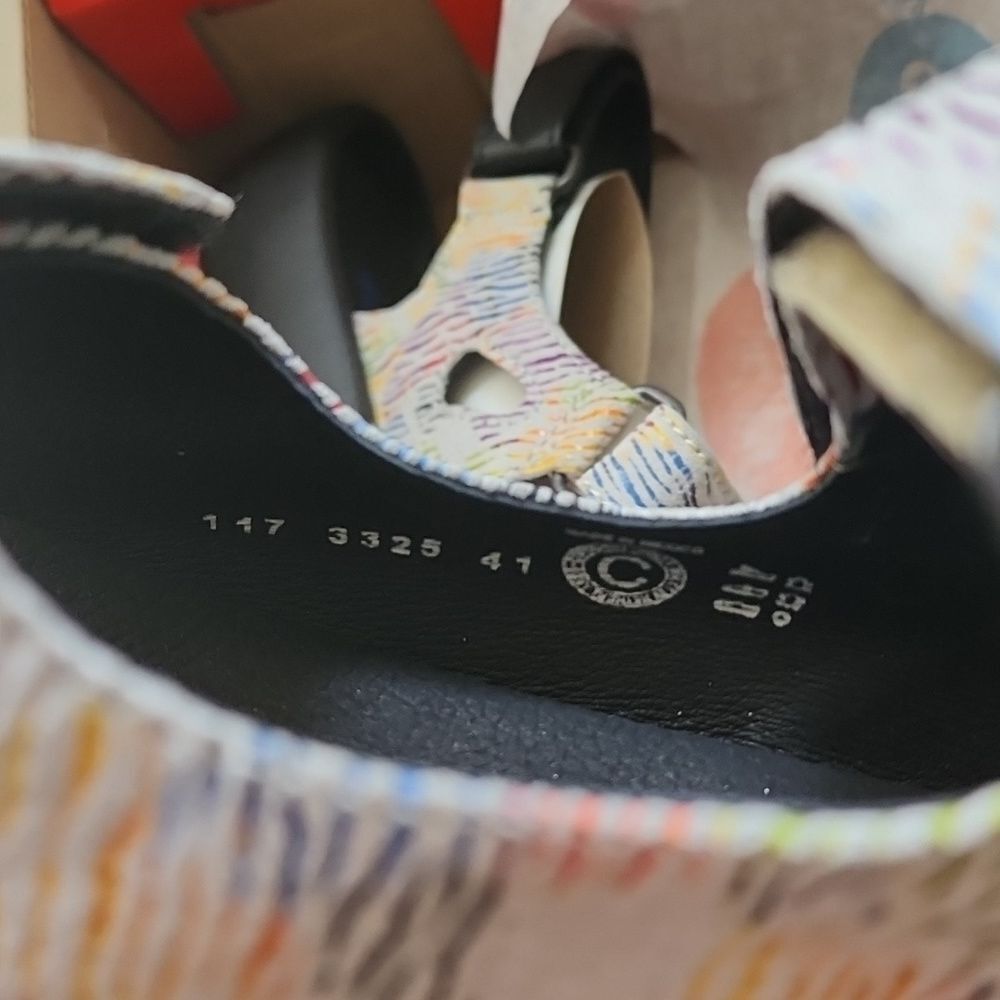 Wolky rainbow zebra Rio leather sandals womens 41 nib shoes colorful comfort new - Picture 6 of 8